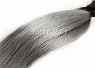Due estensioni peruviane Ombre dei capelli umani di colore di tono con diritto grigio