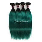 Estensioni verdi dei capelli umani di Ombre delle radici di buio/tessuto brasiliano dei capelli