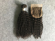 Tessuto peruviano completo e spesso dei capelli umani non trattato con chiusura riccia crespa