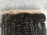 Orecchio riccio crespo brasiliano dei capelli umani della chiusura della cima del pizzo 13x4 al frontale del pizzo dell'orecchio