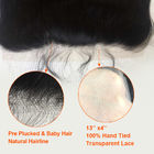 13 x 4 estensioni vergini brasiliane trasparenti dei capelli del pizzo 100% per la ragazza