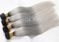 Capelli vergini diritti non trattati di estensioni dei capelli umani di Ombre di Grey d'argento
