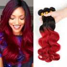 Capelli vergini brasiliani di colore di tono di rosso due dei capelli umani Extensions1B Borgogna di Wave Ombre del corpo dei capelli