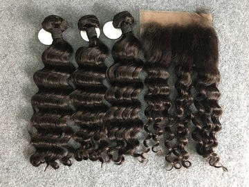 Onda sciolta dei capelli vergini brasiliani del tessuto dei capelli umani di 100% con il frontale 10&quot; - 30&quot;