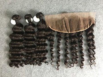 Onda sciolta dei capelli vergini brasiliani del tessuto dei capelli umani di 100% con il frontale 10&quot; - 30&quot;