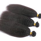 Chiusura diritta crespa peruviana del tessuto dei capelli umani con tre pacchi di colore naturale