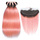 Il groviglio di seta del grado 10A di Ombre di estensioni anteriori rosa dei capelli umani libera