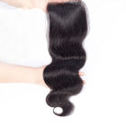 Nessun corpo vergine peruviano di spargimento Wave di estensioni dei capelli della chiusura del pizzo dei capelli 4 x 4 per Ladys